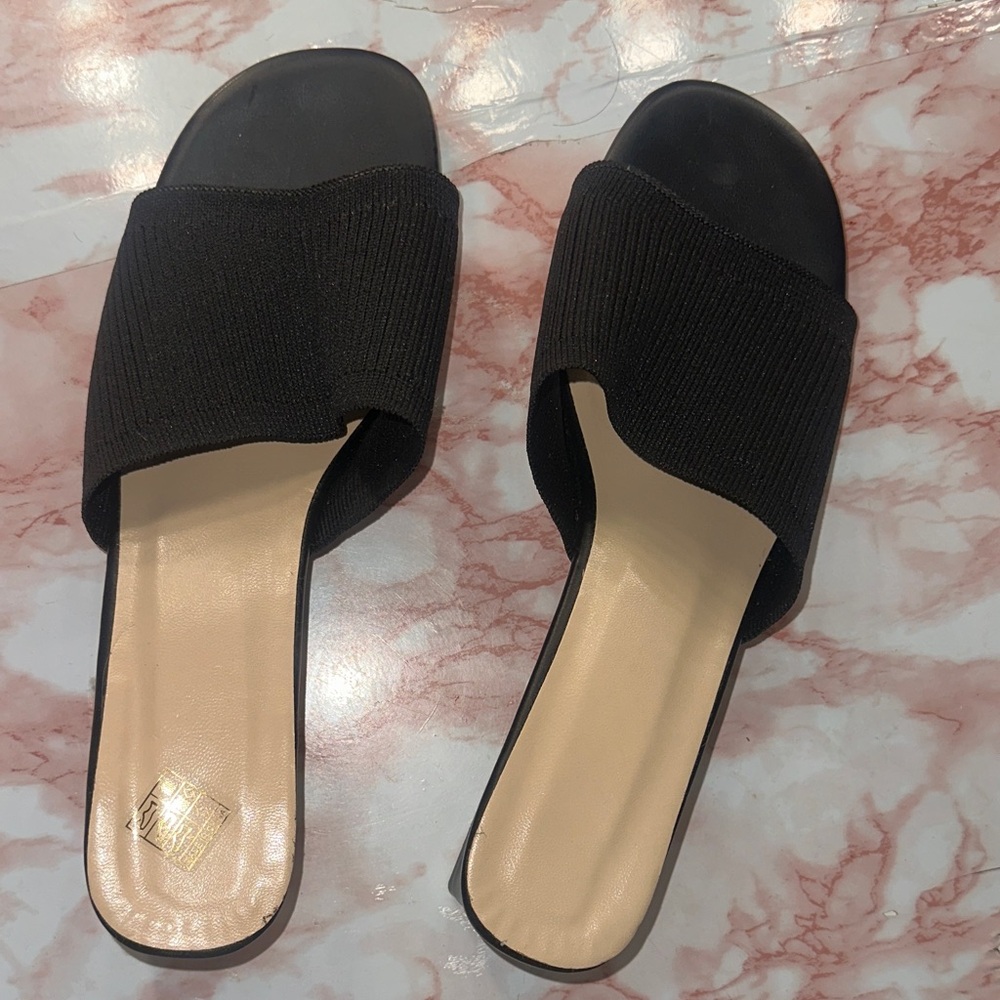 Elegant Black Slide Sandals